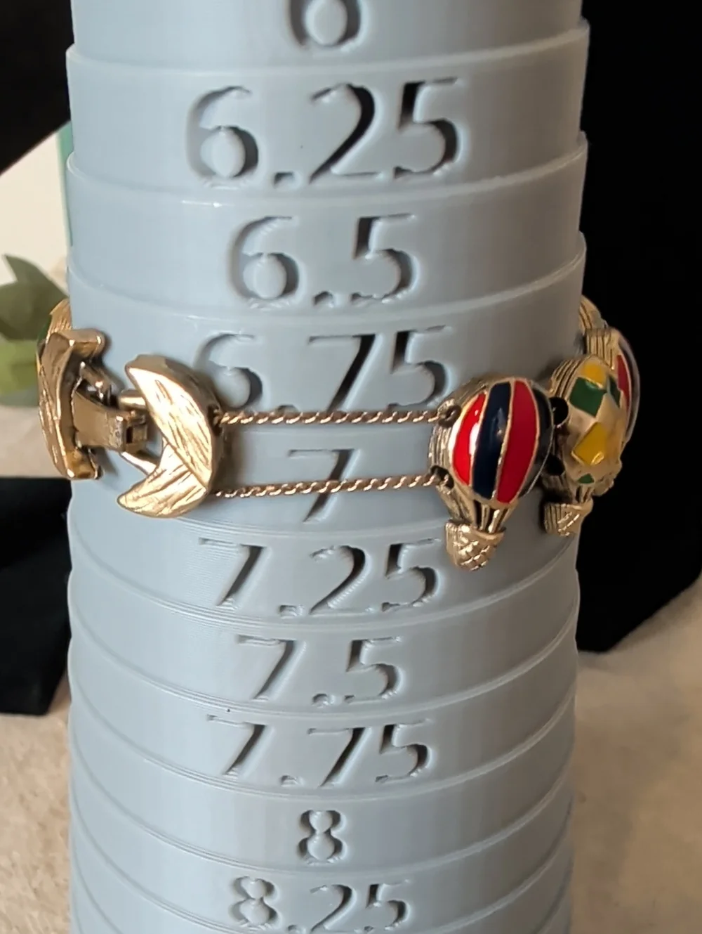 Enamel Whimsical Air Balloon Link Bracelet in Yellow, Red, Green &Blue